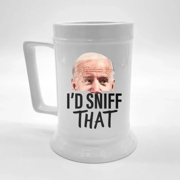 I'd Sniff That. Anti Joe Biden Funny Parody Front & Back Beer Stein