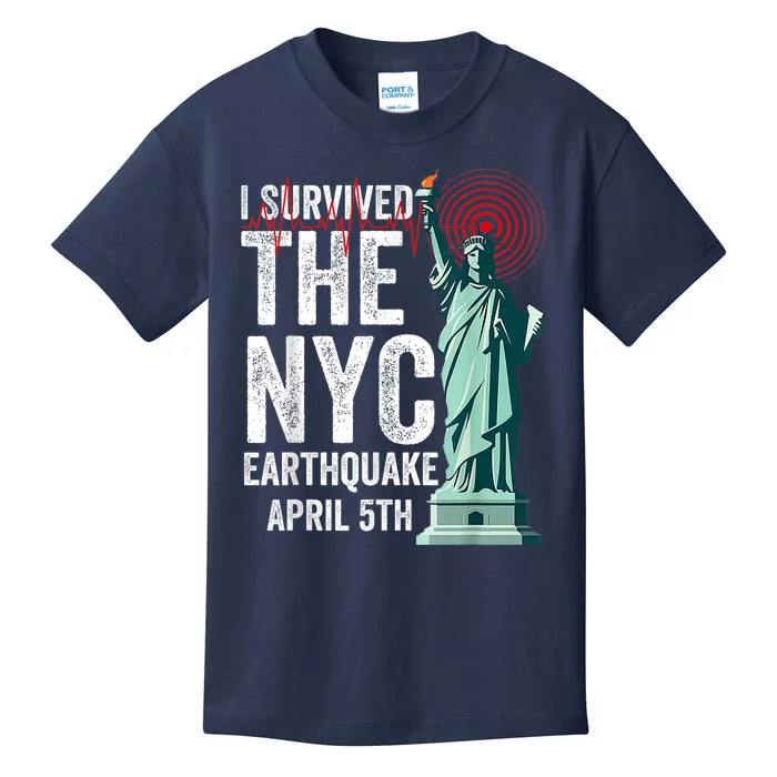 I Survived The Ny Earthquake Friday April 5th 2024 Kids T-Shirt