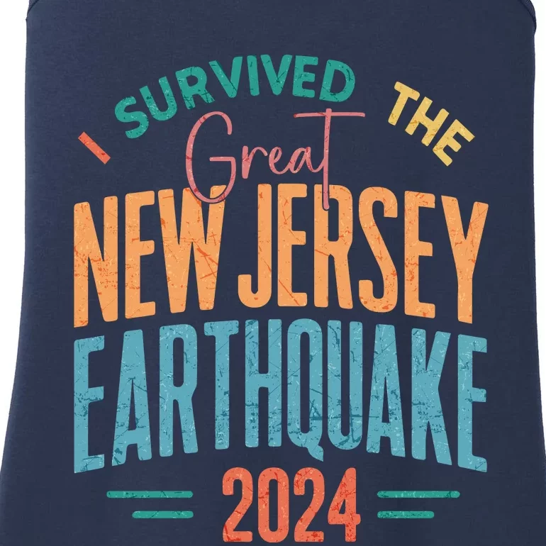 I Survived The Great New Jersey Earthquake 2024 Ladies Essential Tank