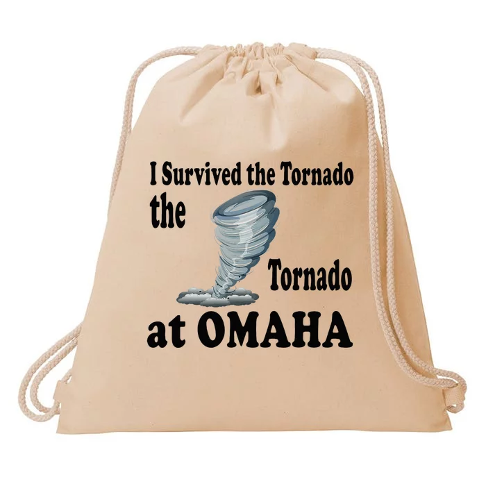 I Survived The Tornado At Omaha Funny Natural Disaster Drawstring Bag