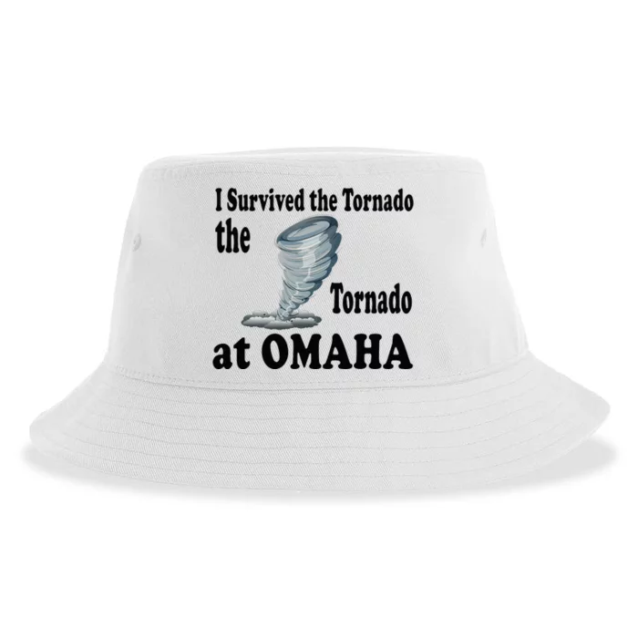 I Survived The Tornado At Omaha Funny Natural Disaster Sustainable Bucket Hat