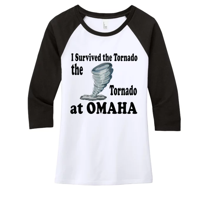 I Survived The Tornado At Omaha Funny Natural Disaster Women's Tri-Blend 3/4-Sleeve Raglan Shirt