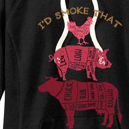 Id Smoke That Barbecue Gift Women's Fleece Hoodie