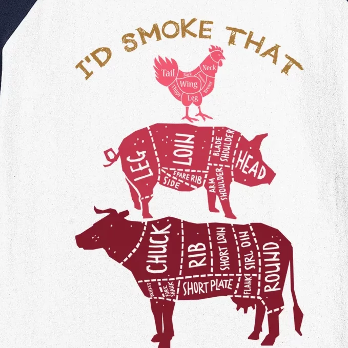 Id Smoke That Barbecue Gift Baseball Sleeve Shirt