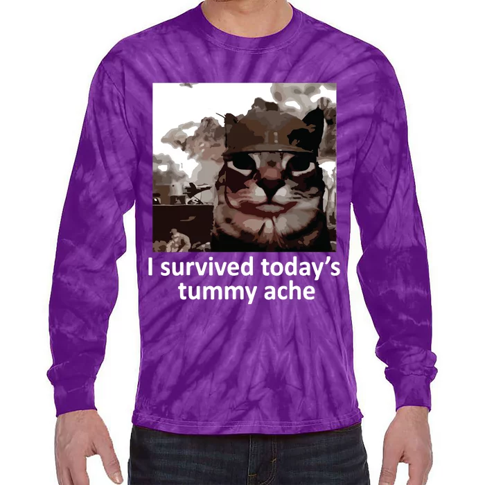 I Survived Todays Tummy Ache Tie-Dye Long Sleeve Shirt