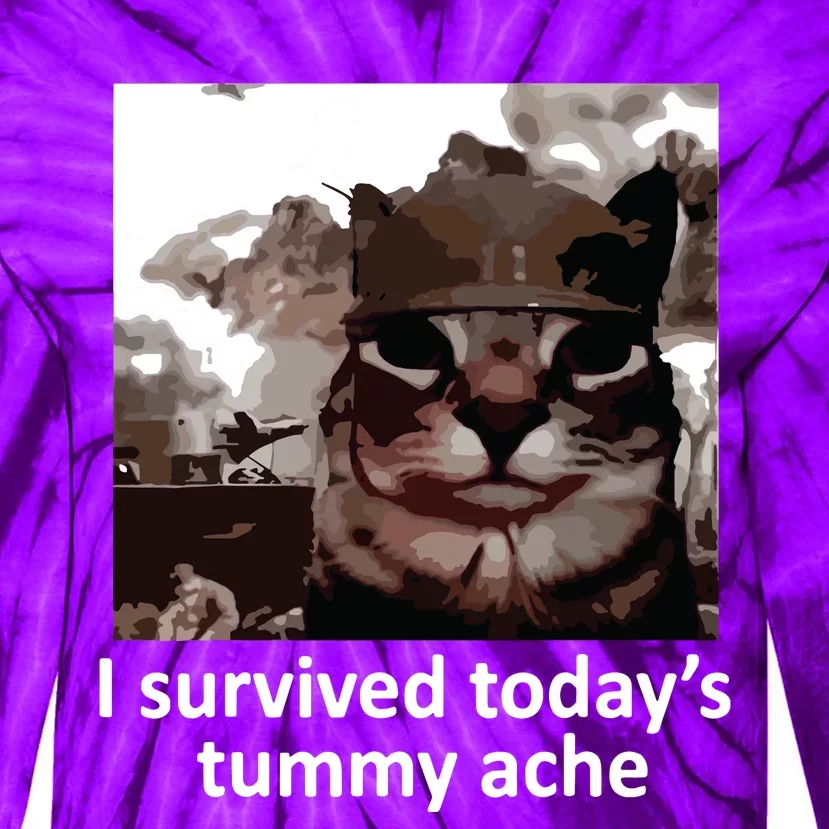 I Survived Todays Tummy Ache Tie-Dye Long Sleeve Shirt