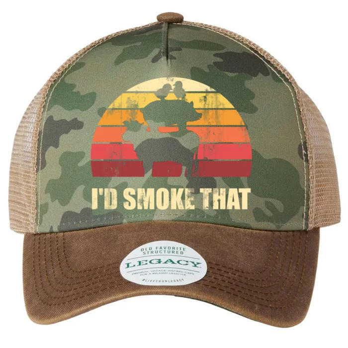 Id Smoke That Barbecue Gift Legacy Tie Dye Trucker Hat