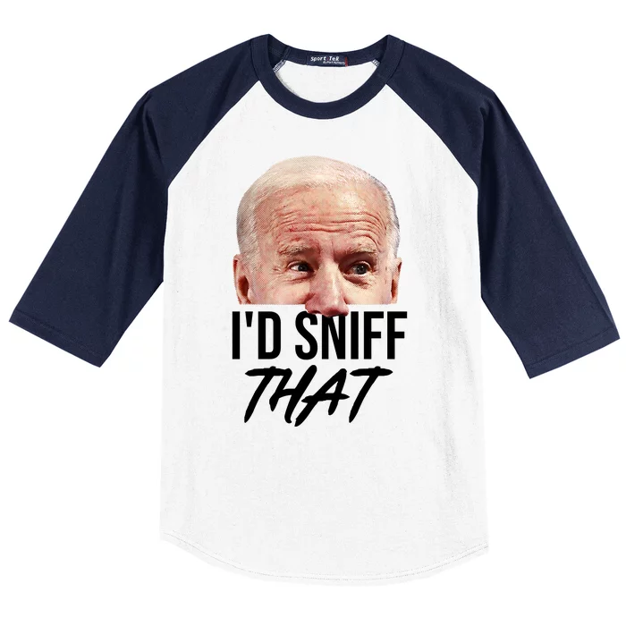 I'd Sniff That Funny Joe Biden Baseball Sleeve Shirt