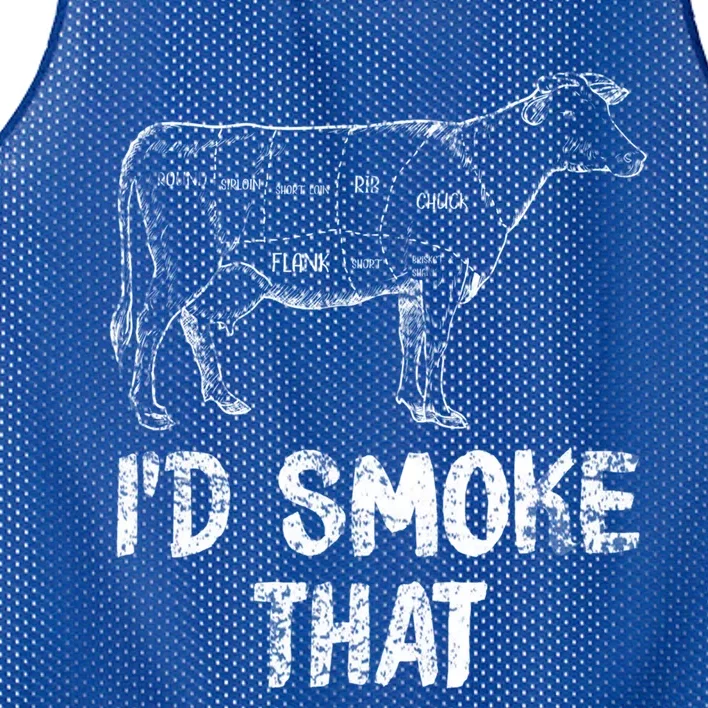 Id Smoke That Bbq Meaningful Gift Mesh Reversible Basketball Jersey Tank