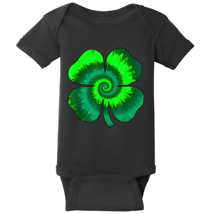 Irish Shamrock Tie Dye Happy St PatrickS Day Go Lucky Baby Bodysuit