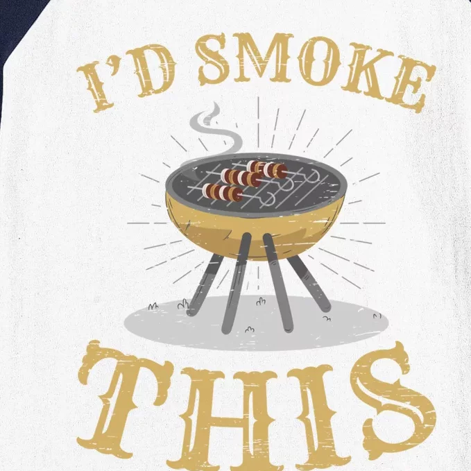 Id Smoke This Barbecue Grill Griller Grillfather Gift Baseball Sleeve Shirt