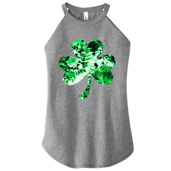 Irish Shamrock Tie Dye Happy St Patrick's Day Go Lucky Gift Women’s Perfect Tri Rocker Tank