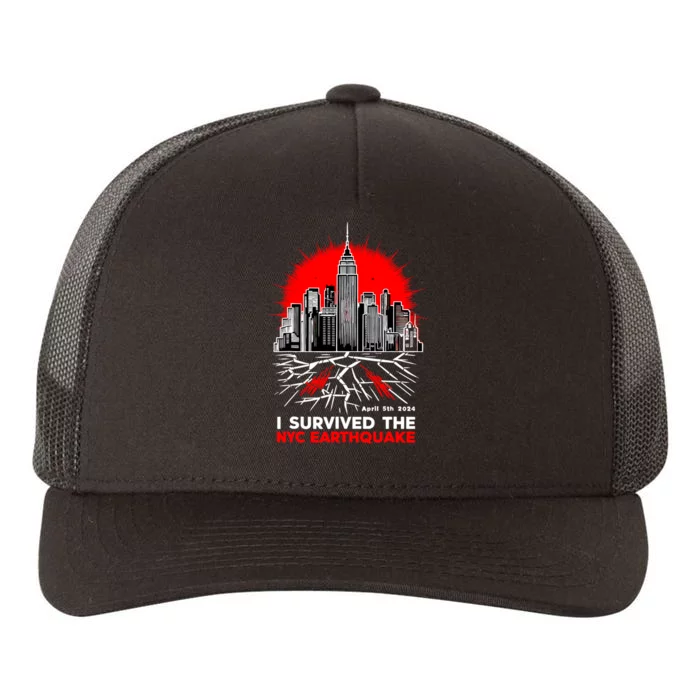 I Survived The Nyc Earthquake 2024 Yupoong Adult 5-Panel Trucker Hat