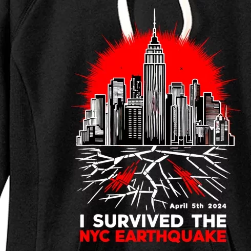 I Survived The Nyc Earthquake 2024 Women's Fleece Hoodie