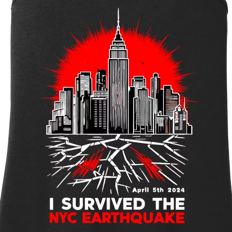 I Survived The Nyc Earthquake 2024 Ladies Essential Tank