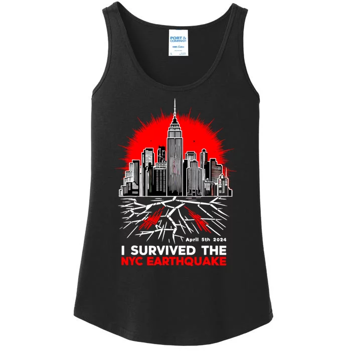 I Survived The Nyc Earthquake 2024 Ladies Essential Tank