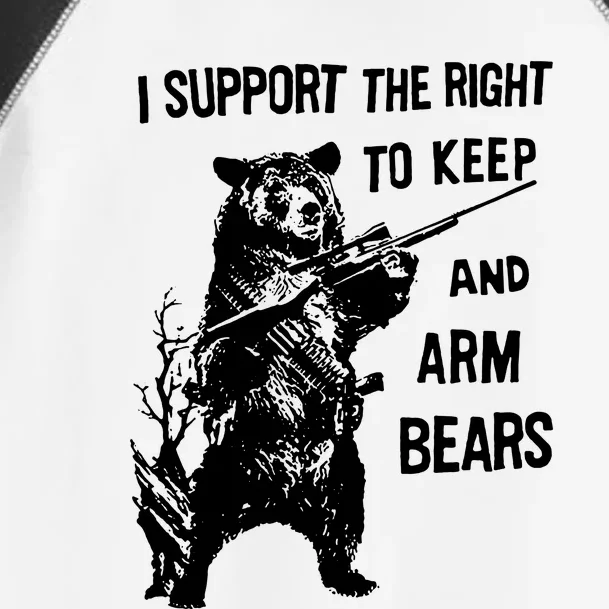 I Support The Right To Arm Bears T Shirt Funny Hunting T Shirt Saying Toddler Fine Jersey T-Shirt