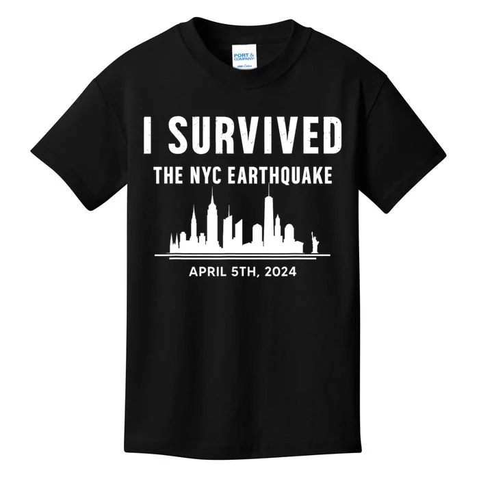 I Survived The Nyc Earthquake 2024 Kids T-Shirt