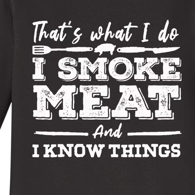 ID Smoke That Funny Meat Bbq Season Smoker & Grilling Baby Long Sleeve Bodysuit