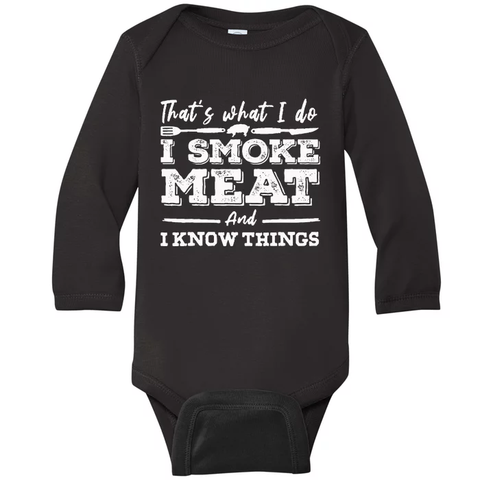 ID Smoke That Funny Meat Bbq Season Smoker & Grilling Baby Long Sleeve Bodysuit