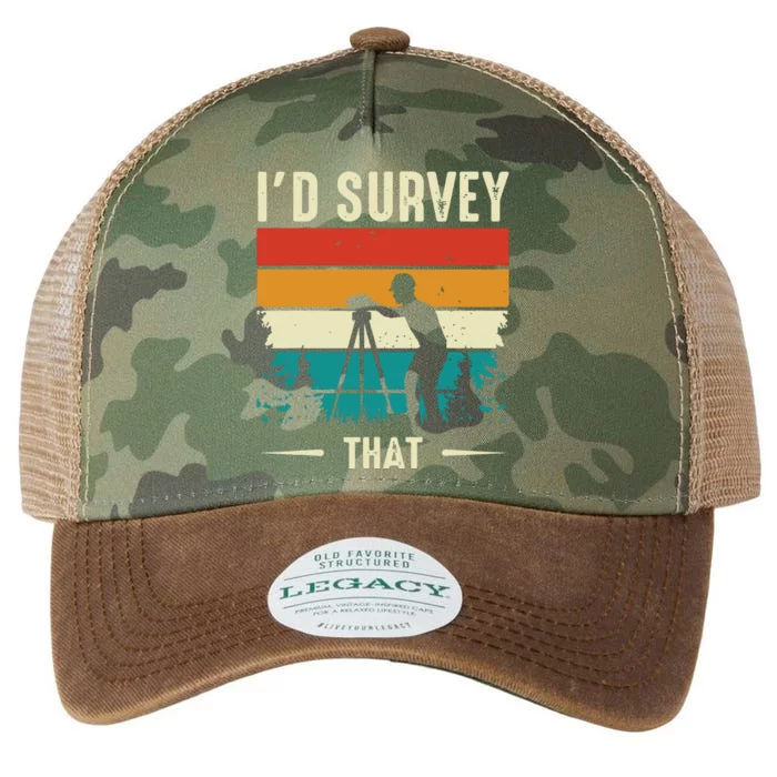 Id Survey That Retro Land Surveyor Cartographer Surveying Legacy Tie Dye Trucker Hat