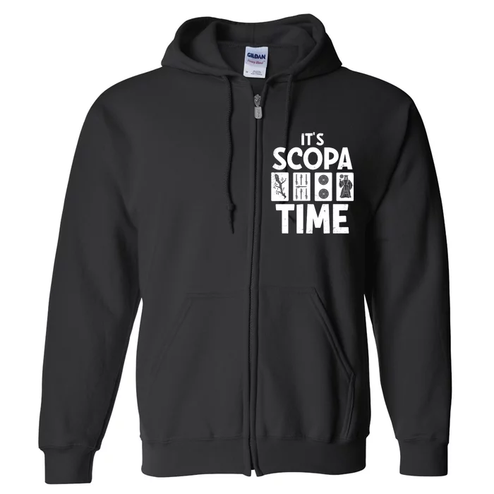 It's Scopa Time Nonna Nonno Italian Cards Game Scopa Player Premium Full Zip Hoodie