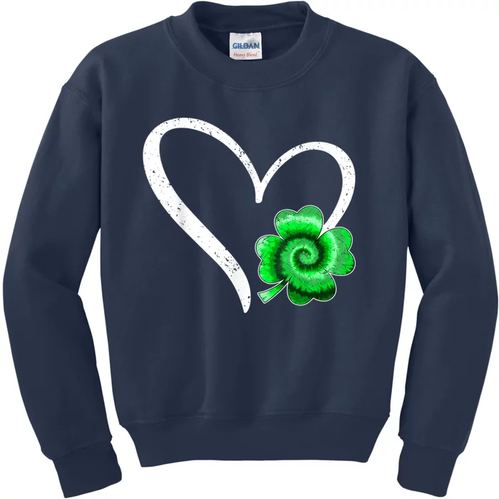 Irish Shamrock Tie Dye Happy St Patricks Day Go Lucky Gift Kids Sweatshirt