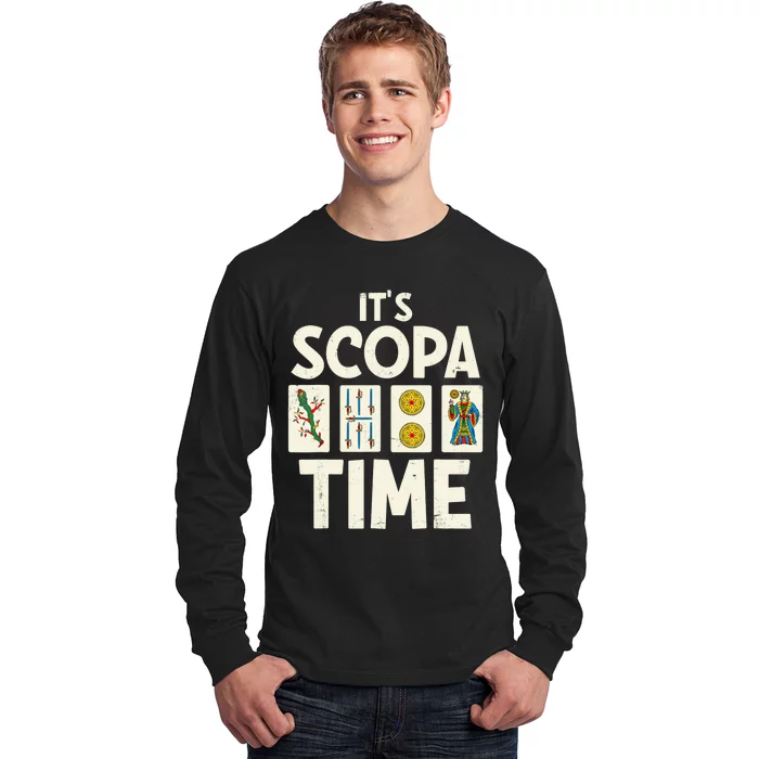 It's Scopa Time Nonna Nonno Italian Cards Game Scopa Player Long Sleeve Shirt