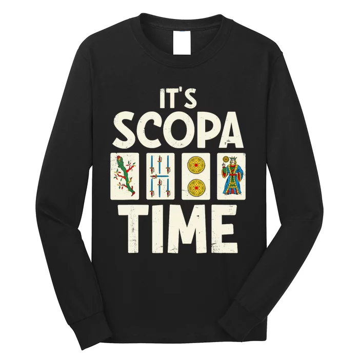 It's Scopa Time Nonna Nonno Italian Cards Game Scopa Player Long Sleeve Shirt