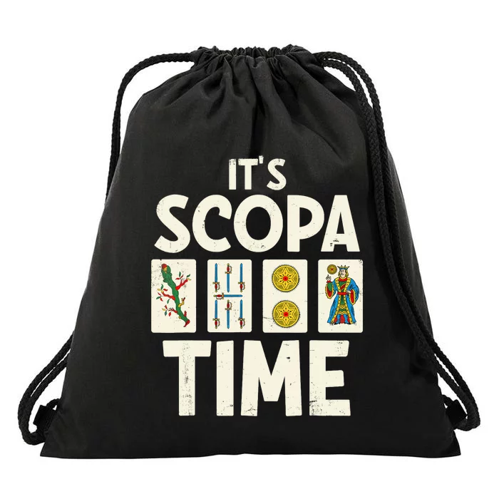 It's Scopa Time Nonna Nonno Italian Cards Game Scopa Player Drawstring Bag