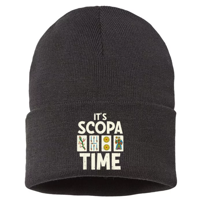 It's Scopa Time Nonna Nonno Italian Cards Game Scopa Player Sustainable Knit Beanie