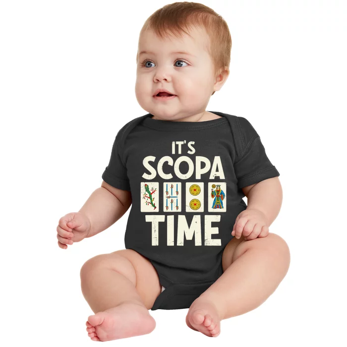 It's Scopa Time Nonna Nonno Italian Cards Game Scopa Player Baby Bodysuit