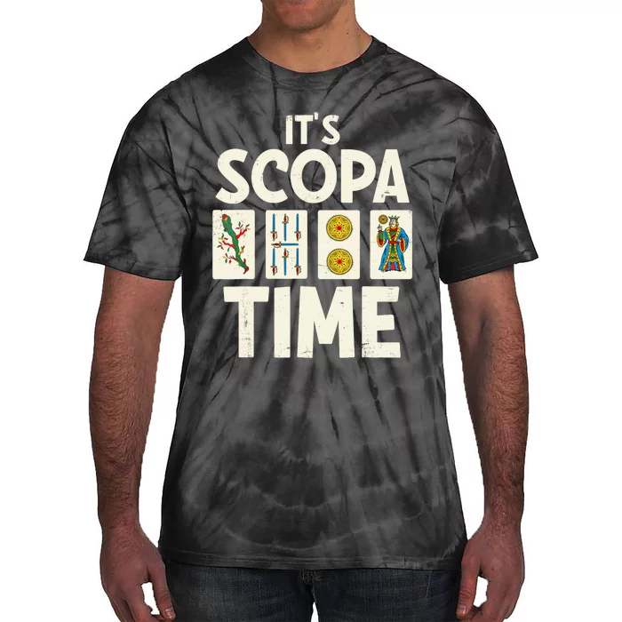 It's Scopa Time Nonna Nonno Italian Cards Game Scopa Player Tie-Dye T-Shirt