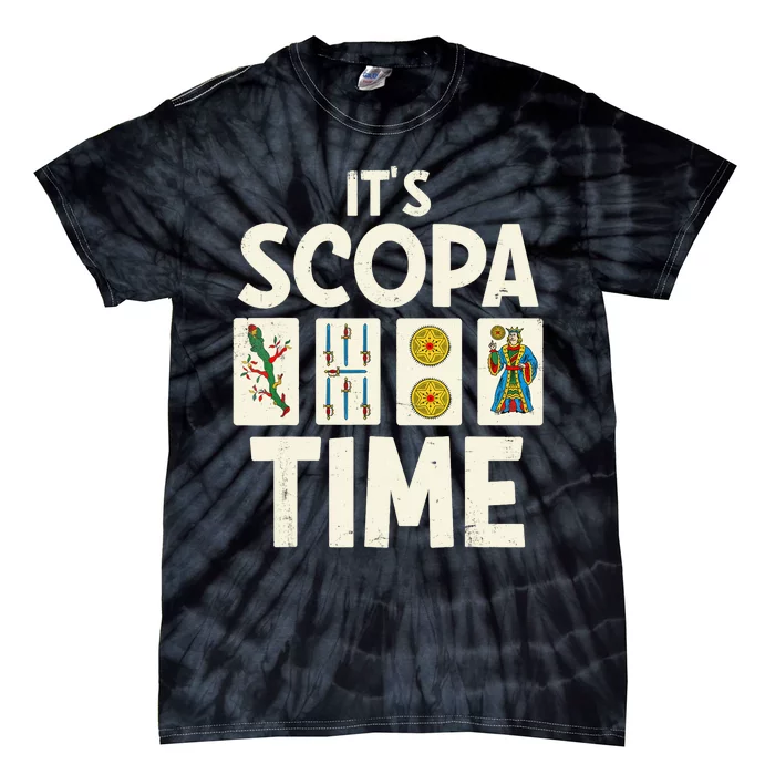 It's Scopa Time Nonna Nonno Italian Cards Game Scopa Player Tie-Dye T-Shirt