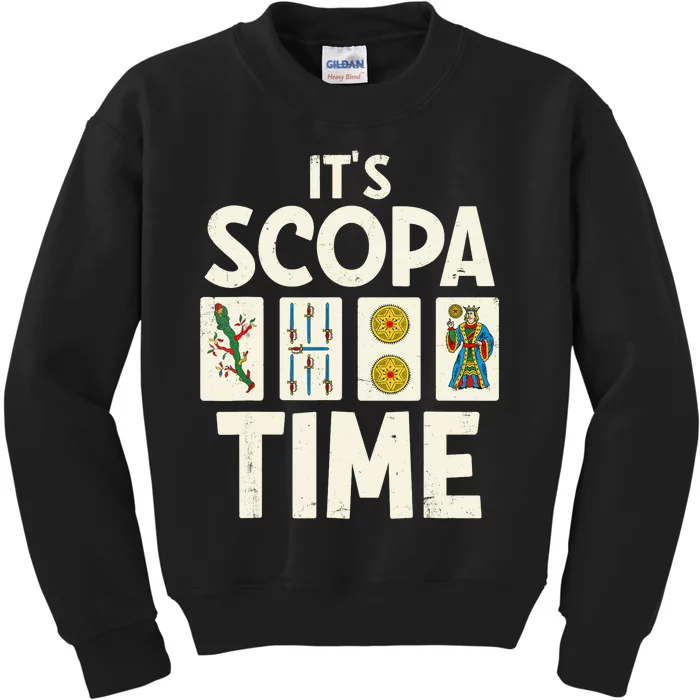 It's Scopa Time Nonna Nonno Italian Cards Game Scopa Player Kids Sweatshirt