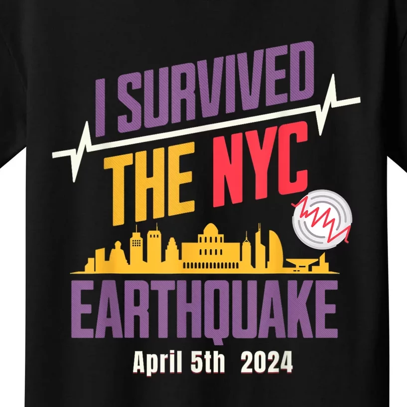 I Survived The Nyc Earthquake April 5 2024 Kids T-Shirt