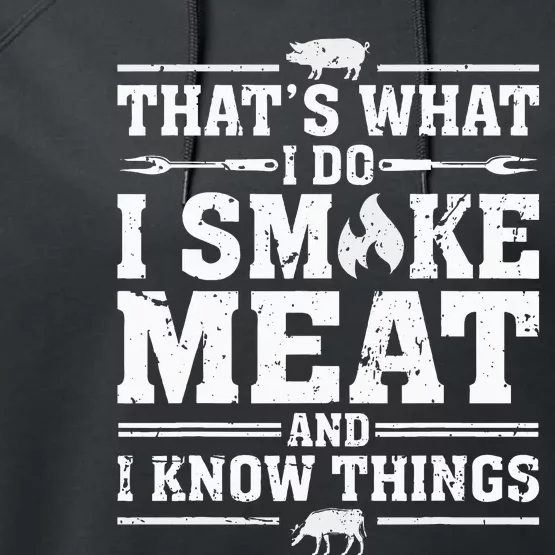 ID Smoke That Funny Meat Bbq Season Smoker & Grilling Performance Fleece Hoodie