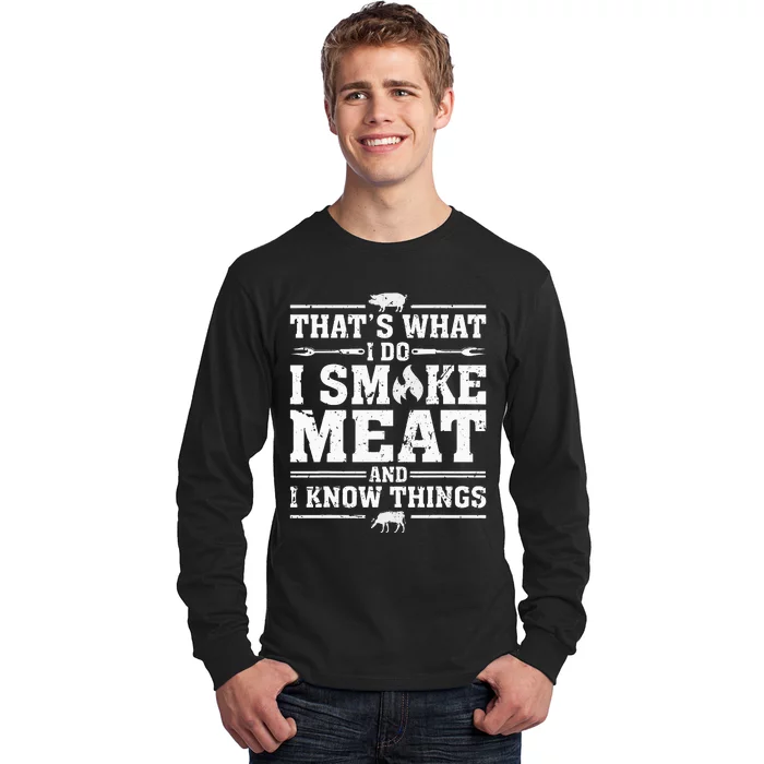 ID Smoke That Funny Meat Bbq Season Smoker & Grilling Long Sleeve Shirt