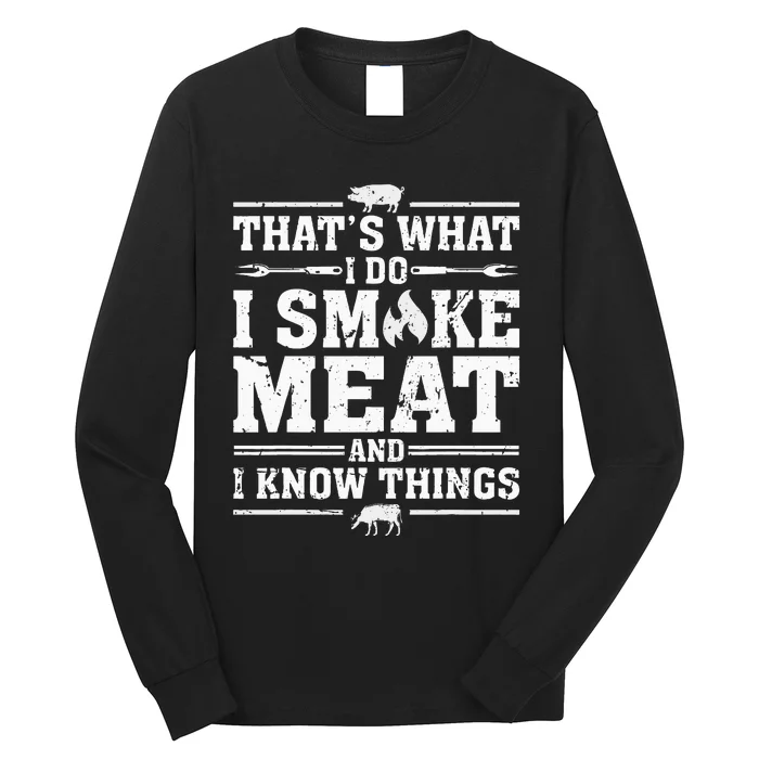 ID Smoke That Funny Meat Bbq Season Smoker & Grilling Long Sleeve Shirt