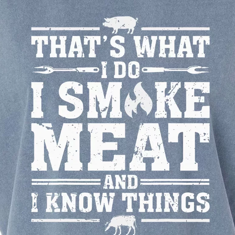 ID Smoke That Funny Meat Bbq Season Smoker & Grilling Garment-Dyed Women's Muscle Tee