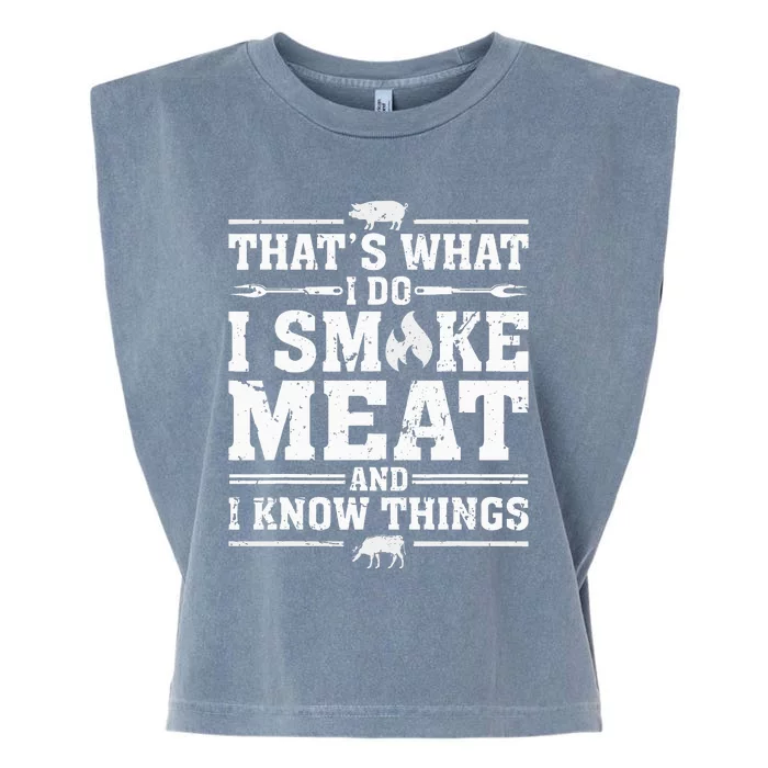 ID Smoke That Funny Meat Bbq Season Smoker & Grilling Garment-Dyed Women's Muscle Tee