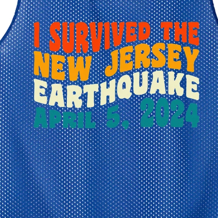 I Survived The New Jersey 4.8 Magnitude Earthquake Mesh Reversible Basketball Jersey Tank