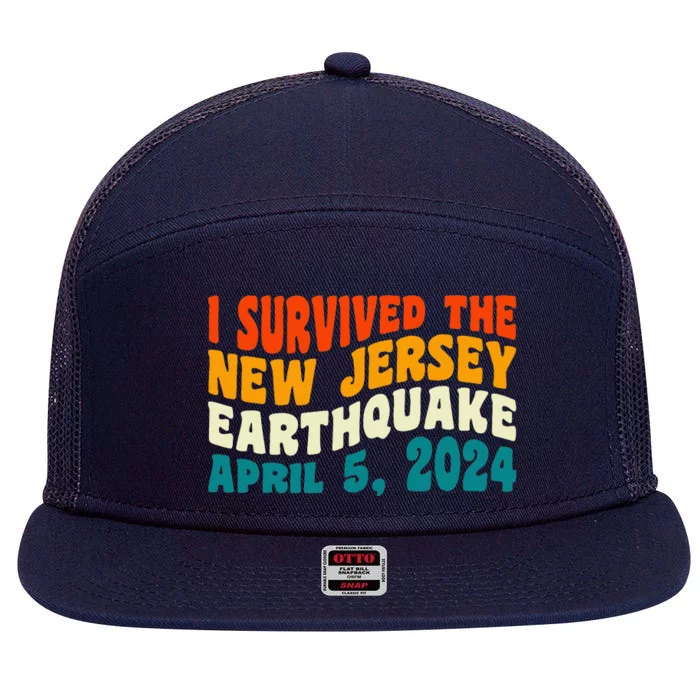 I Survived The New Jersey 4.8 Magnitude Earthquake 7 Panel Mesh Trucker Snapback Hat