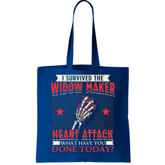 I Survived The Widow Maker Heart Attack Cardiac Arrest Meaningful Gift Tote Bag