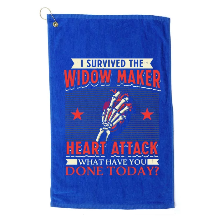 I Survived The Widow Maker Heart Attack Cardiac Arrest Meaningful Gift Platinum Collection Golf Towel