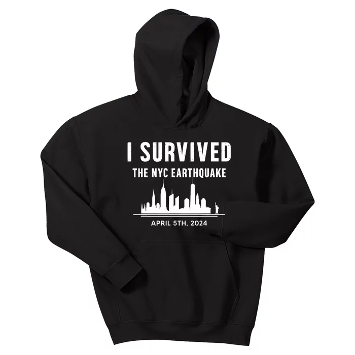 I Survived The Nyc Earthquake 5th April 2024 Kids Hoodie