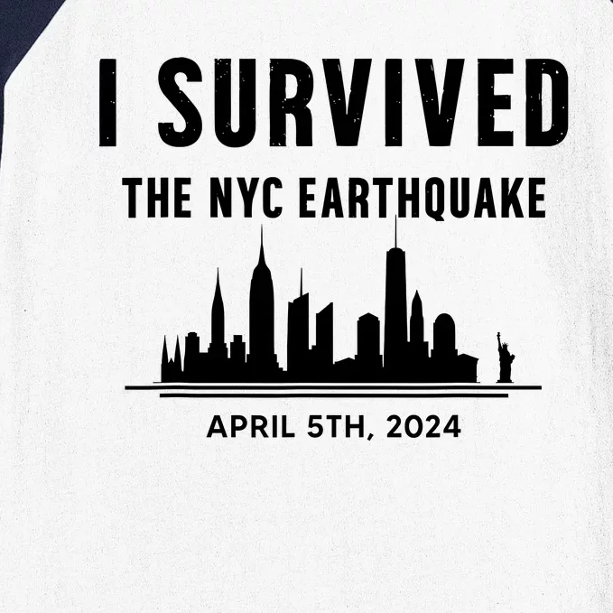 I Survived The Nyc Earthquake 5th April 2024 Baseball Sleeve Shirt