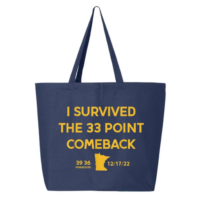 I Survived The 33 Point Comeback Football 25L Jumbo Tote