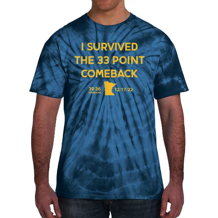 I Survived The 33 Point Comeback Football Tie-Dye T-Shirt