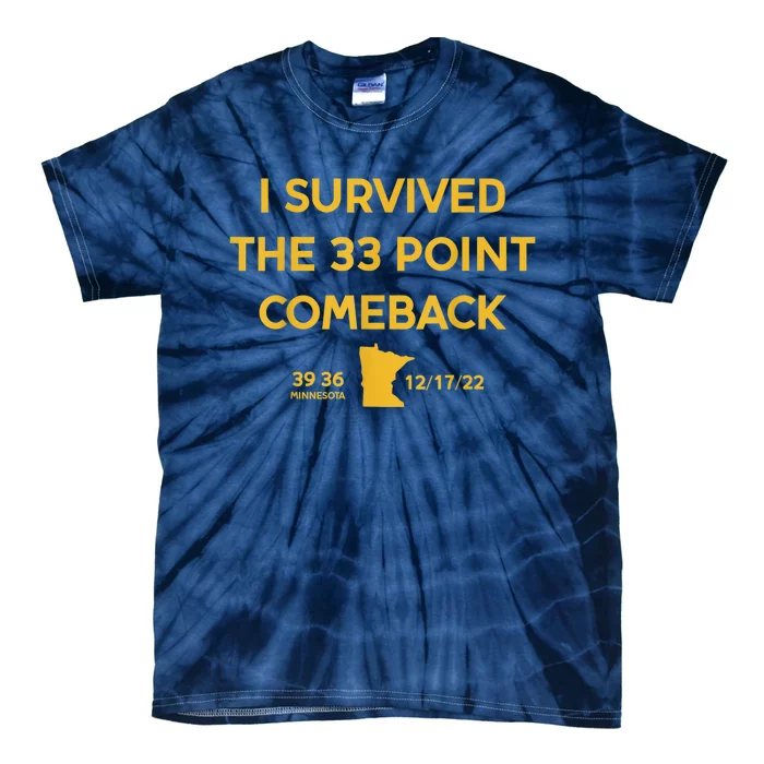 I Survived The 33 Point Comeback Football Tie-Dye T-Shirt